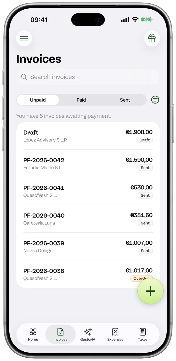 Invoices on iPhone